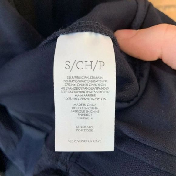 CAbi Chance Ponte Moto Jacket Navy Blue Diagonal Zip Pockets Size Small‎ - Picture 7 of 7